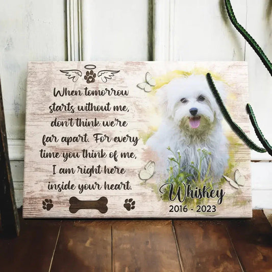 Dog Memorial Canvas with Photo – Personalized Pet Loss Gift - PersonalizedFury