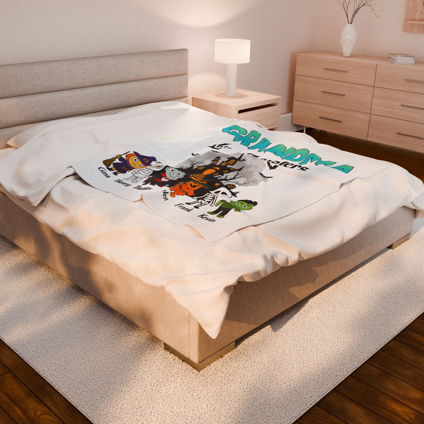 Personalized Grandma of Little Monsters with Grandkids names Blanket - PersonalizedFury