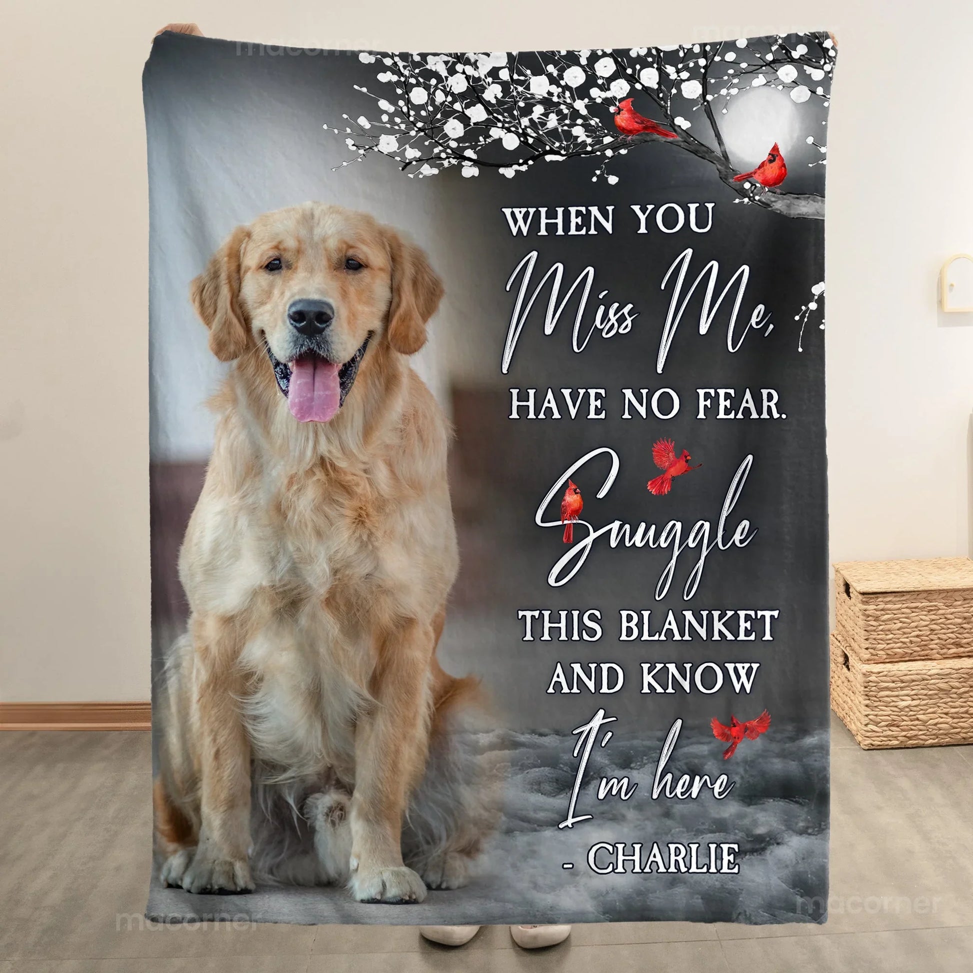 Dog Memorial Gifts – When You Really Miss Me Hug This Blanket - PersonalizedFury