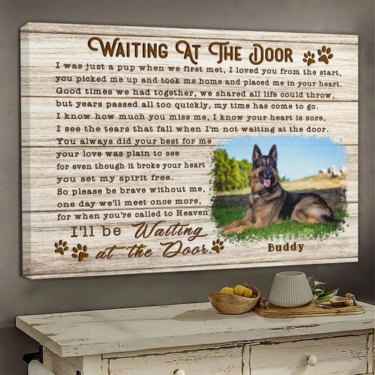 Custom Pet Loss Canvas – I’ll Be Waiting at the Door Canvas Gift - PersonalizedFury