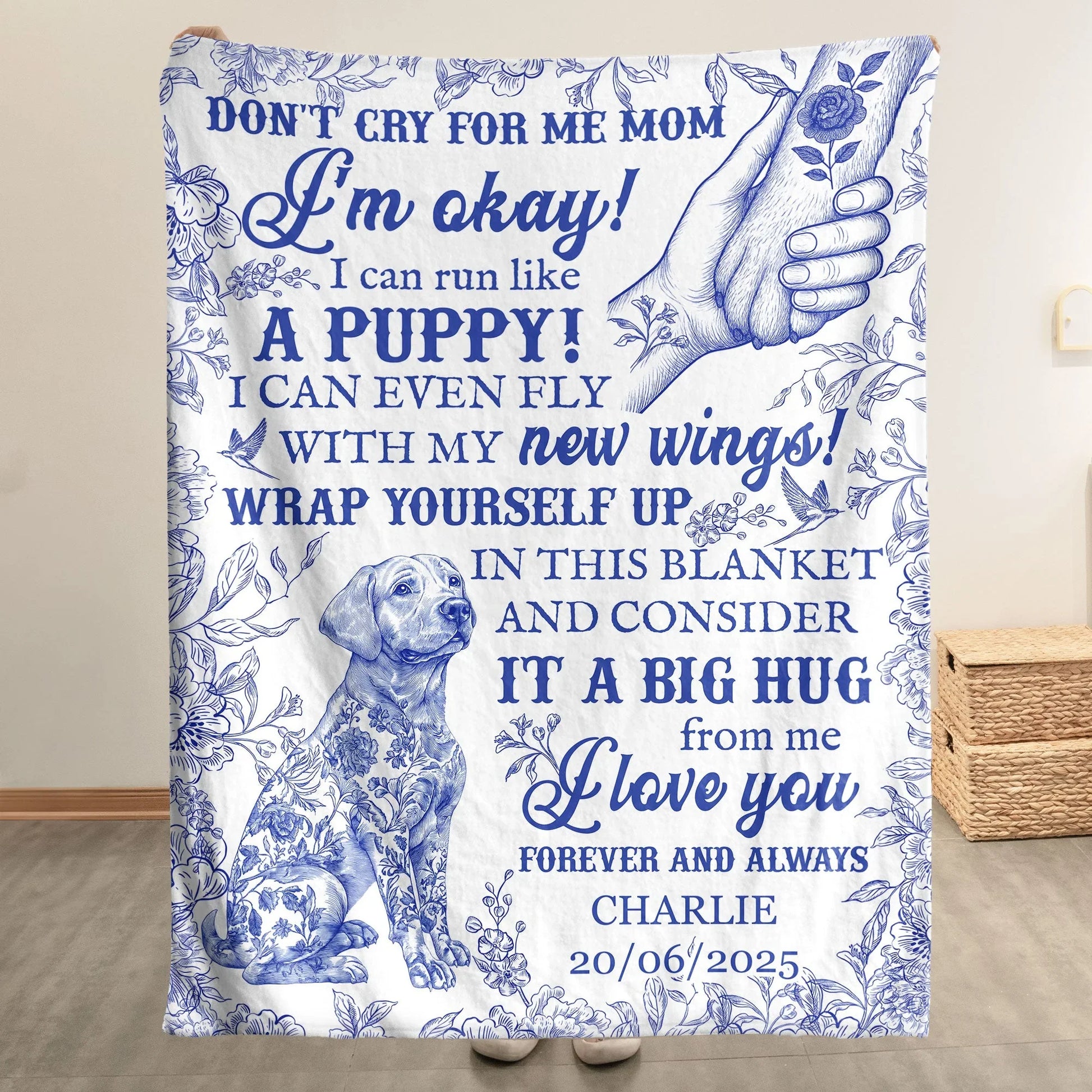 Don’t Cry for Me Mom Pet Memorial Blanket – Personalized Dog Loss Gift - PersonalizedFury