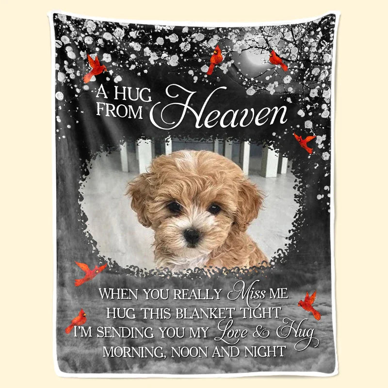 A Hug From Heaven Blanket – Cardinal Dog Memorial Gift - PersonalizedFury