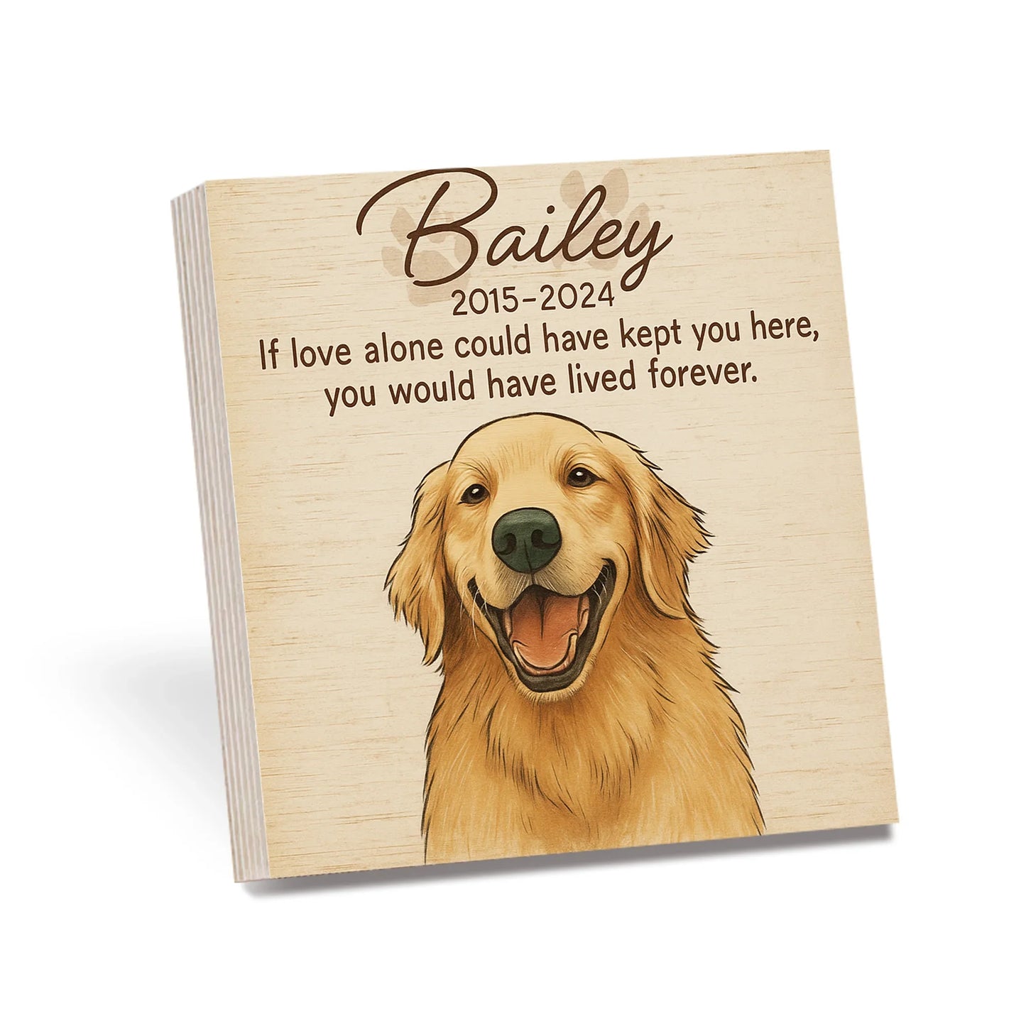 Dog Memorial Frame – Personalized Cartoon Portrait with Pet’s Name
