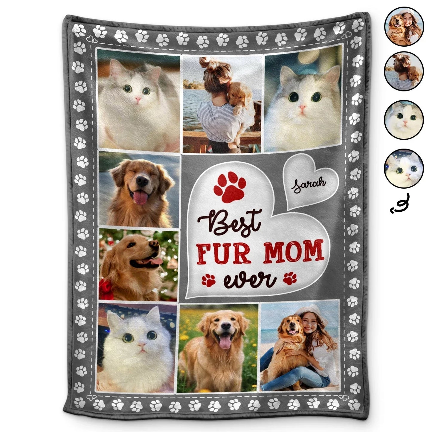 Best Fur Mom Ever Blanket – Custom Dog & Cat Photo Gift