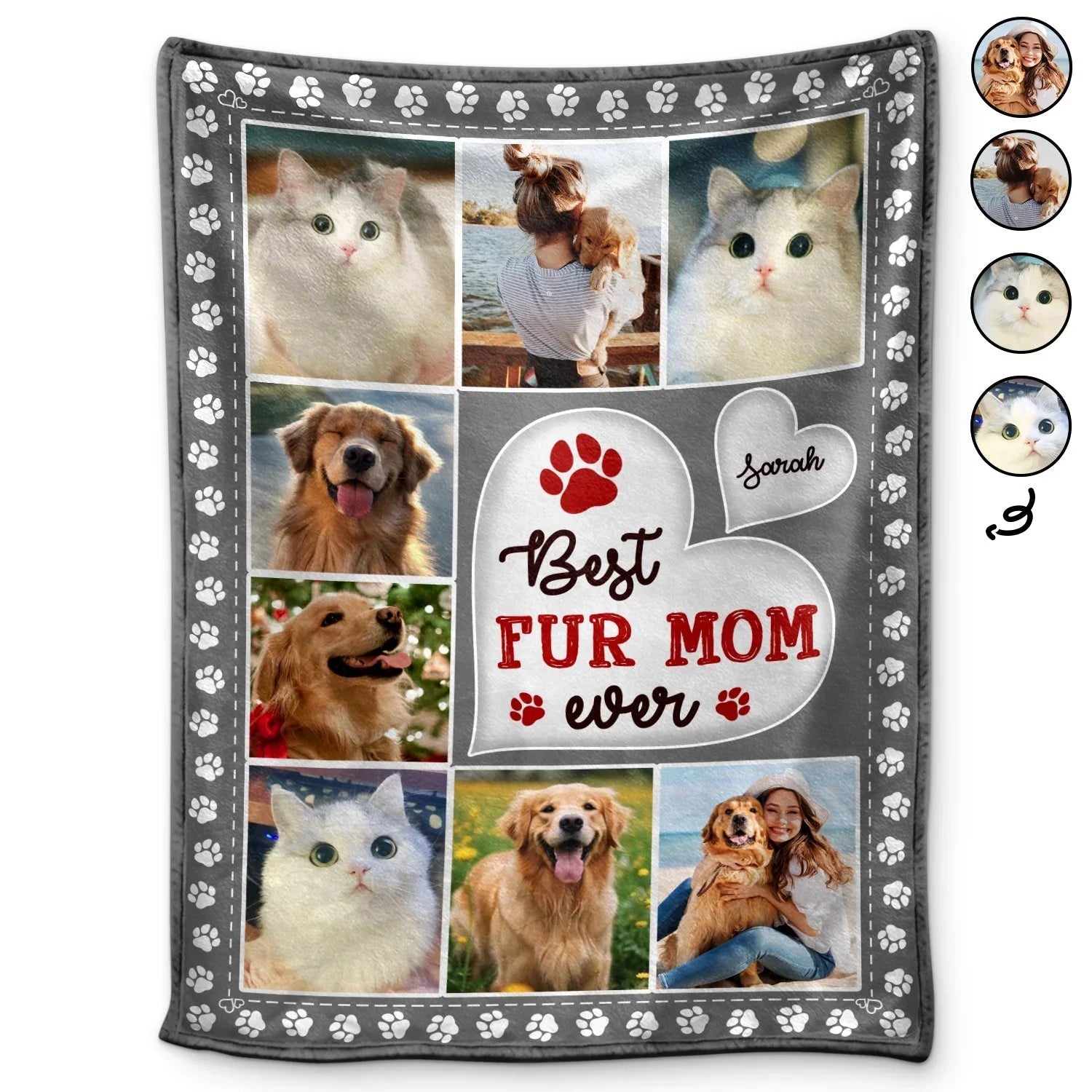 Best Fur Mom Ever Blanket – Custom Dog & Cat Photo Gift - PersonalizedFury