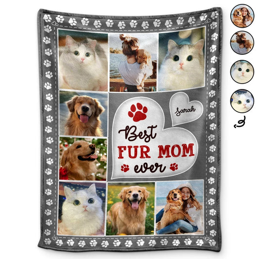Best Fur Mom Ever Blanket – Custom Dog & Cat Photo Gift - PersonalizedFury