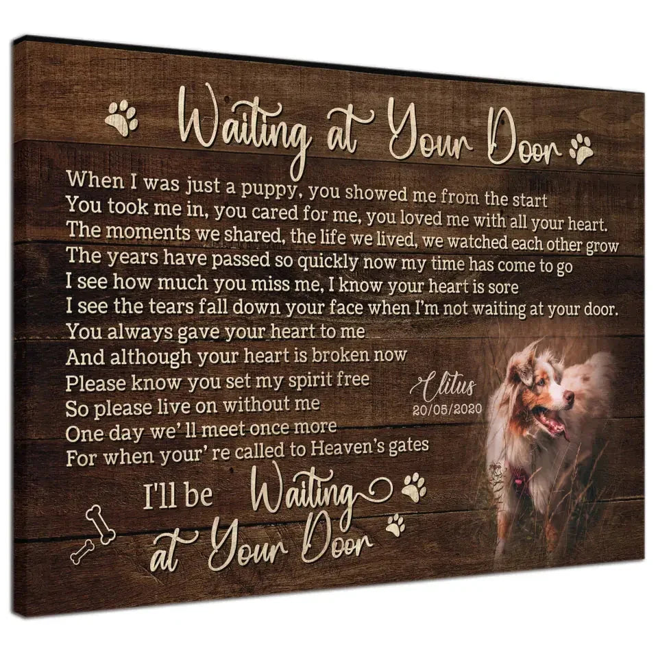 I’ll Be Waiting – Custom Pet Loss Canvas With Photo & Poem - PersonalizedFury