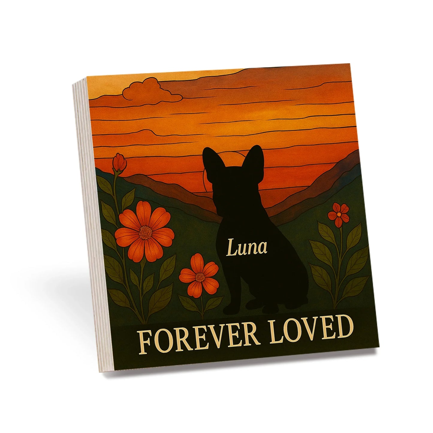 Dog Memorial Wooden Frame – Forever Loved Pet Loss Photo Gift