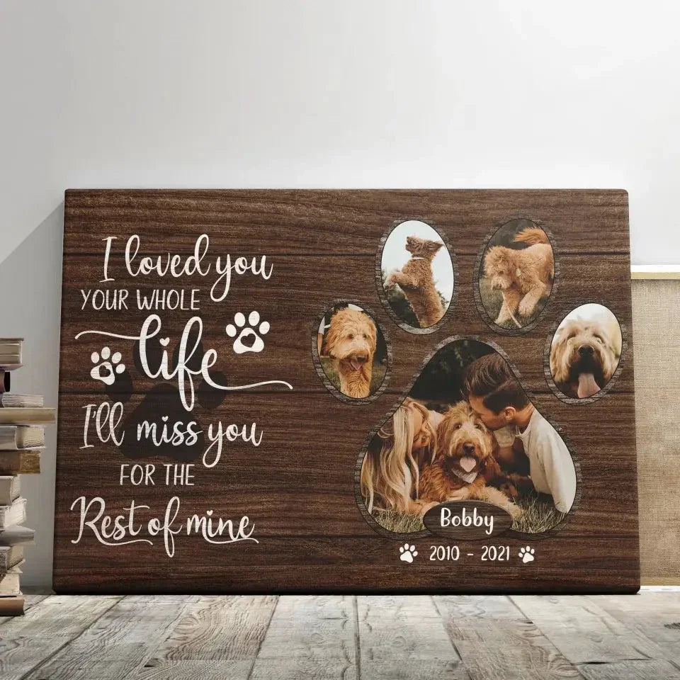 Favorite Hello, Hardest Goodbye – Personalized Dog Memorial Canvas - PersonalizedFury
