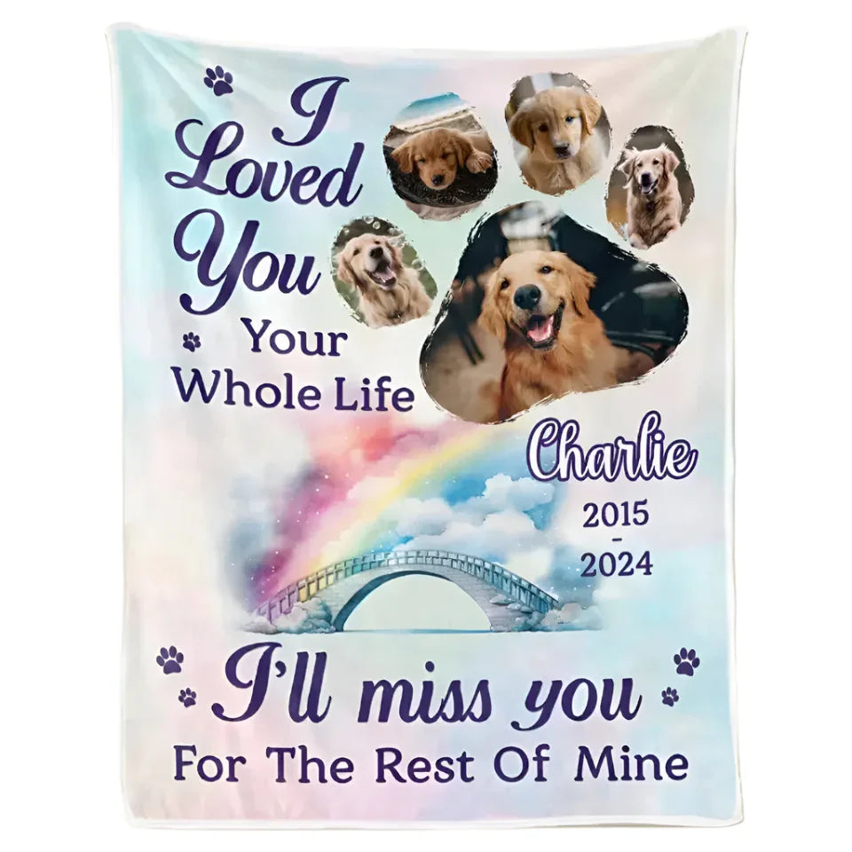 Custom Pet Remembrance Blanket – I’ll Miss You Forever Quote - PersonalizedFury