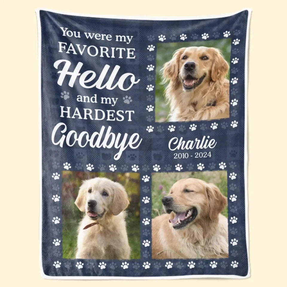 Custom Pet Memorial Blanket – Photo Collage Dog Loss Gift - PersonalizedFury