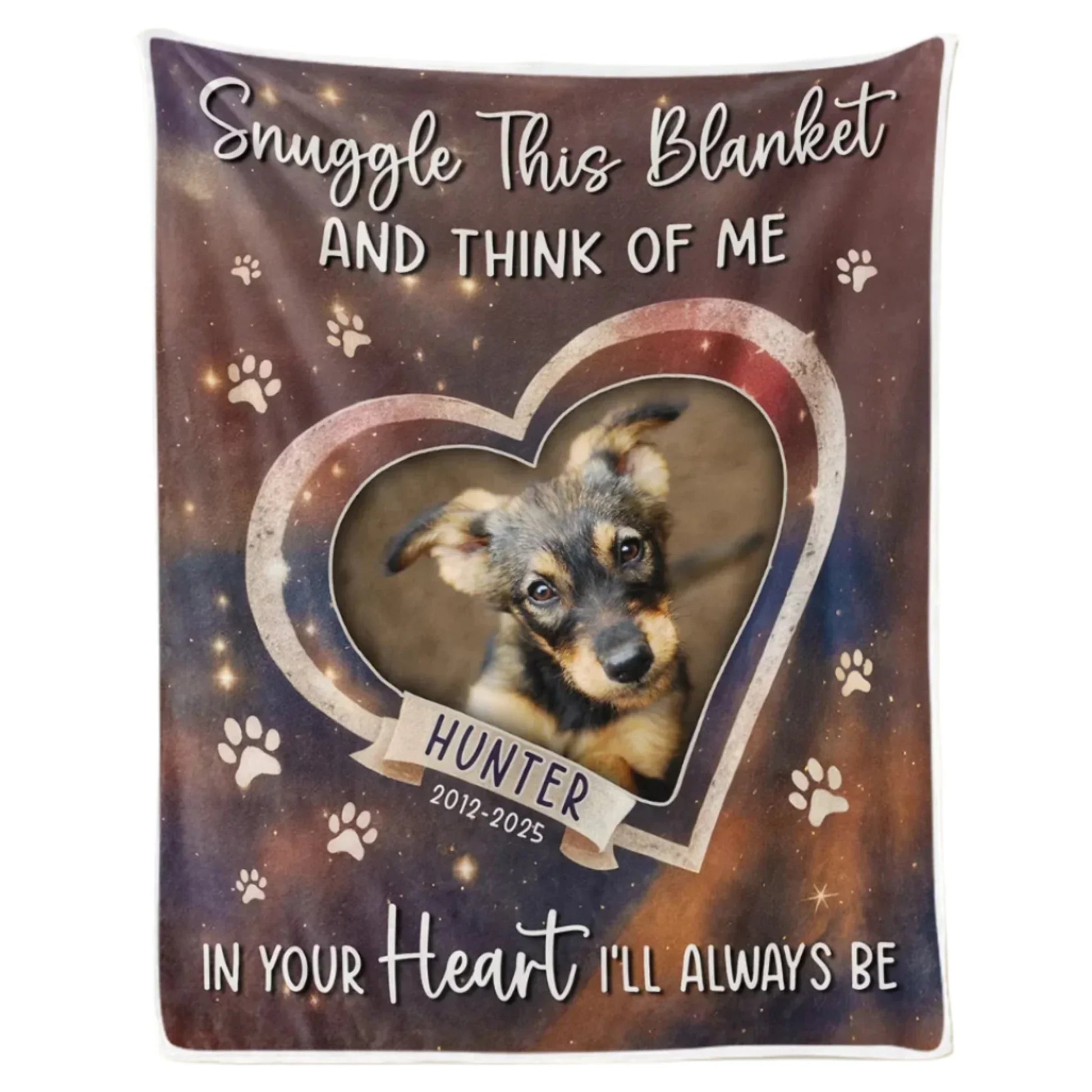 Pet Memorial Blanket – Custom Photo & “In Your Heart” Quote - Pet Loss Gift - PersonalizedFury