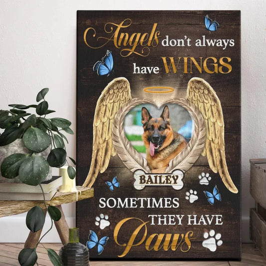 Custom Dog Memorial Gift– Angels Don’t Always Have Wings Canvas - PersonalizedFury