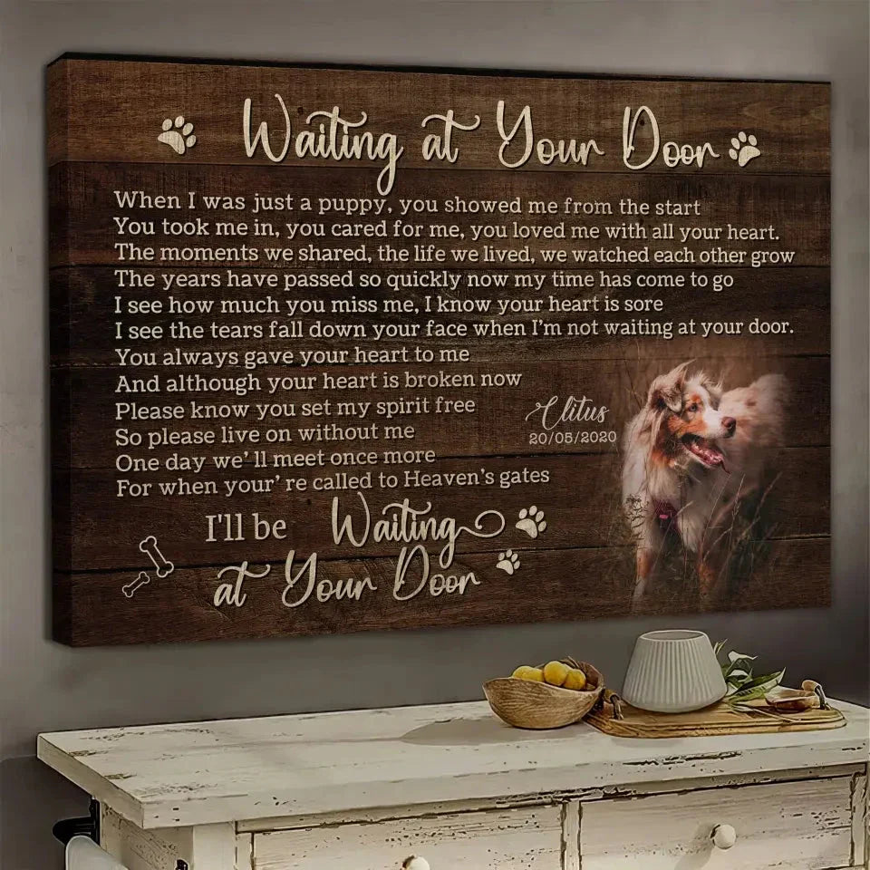I’ll Be Waiting – Custom Pet Loss Canvas With Photo & Poem - PersonalizedFury