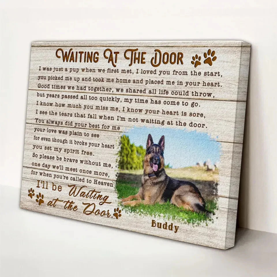 Custom Pet Loss Canvas – I’ll Be Waiting at the Door Canvas Gift - PersonalizedFury