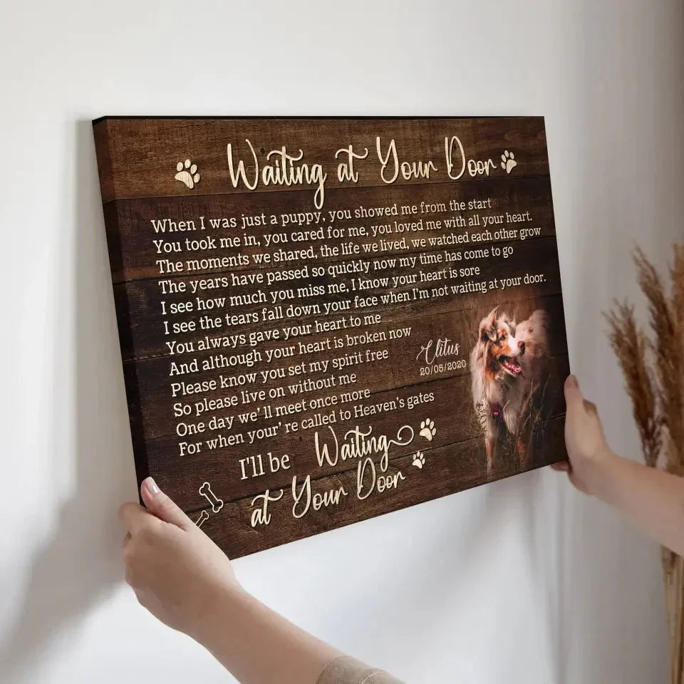 I’ll Be Waiting – Custom Pet Loss Canvas With Photo & Poem - PersonalizedFury