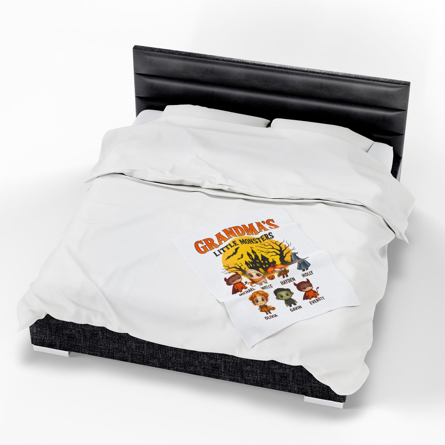 Personalized Grandma's Little Monsters with Grandkids names Blanket - PersonalizedFury