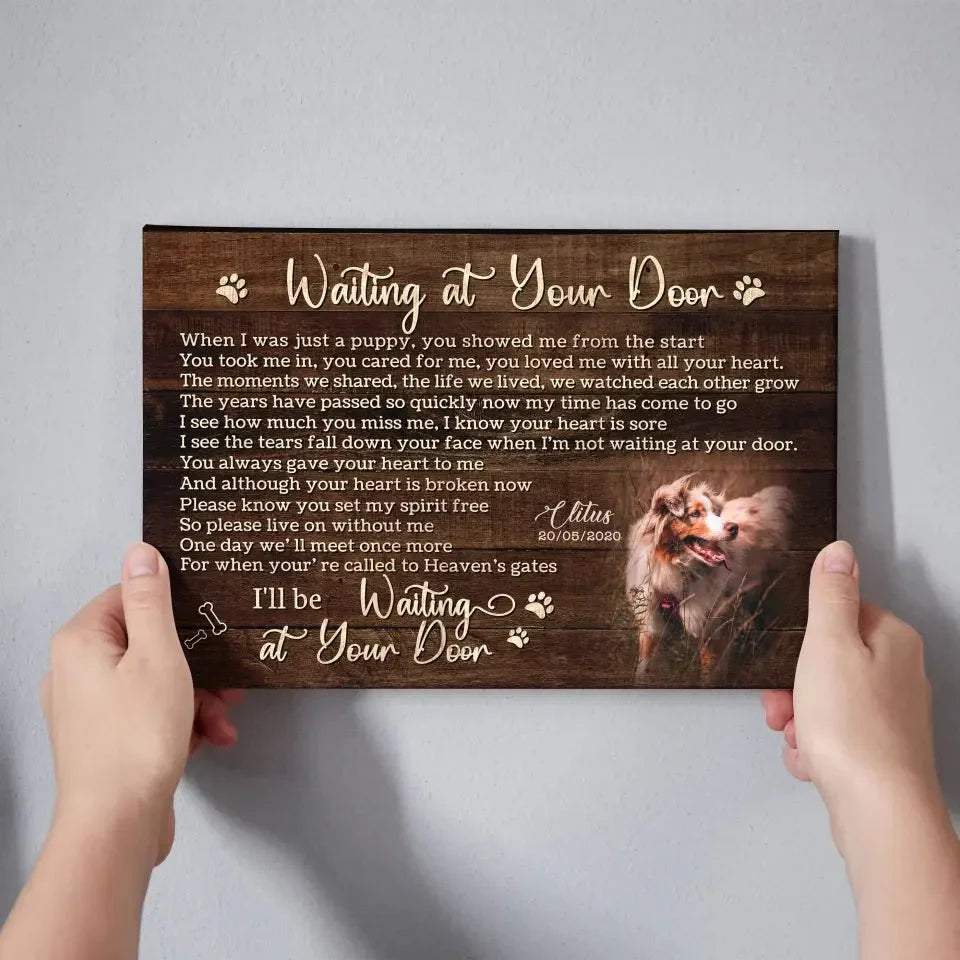 I’ll Be Waiting – Custom Pet Loss Canvas With Photo & Poem - PersonalizedFury