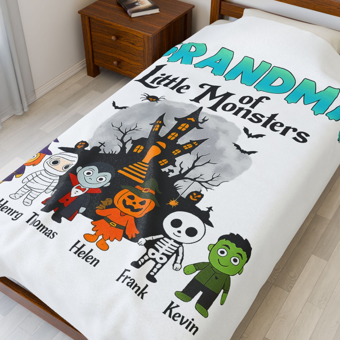 Personalized Grandma of Little Monsters with Grandkids names Blanket - PersonalizedFury