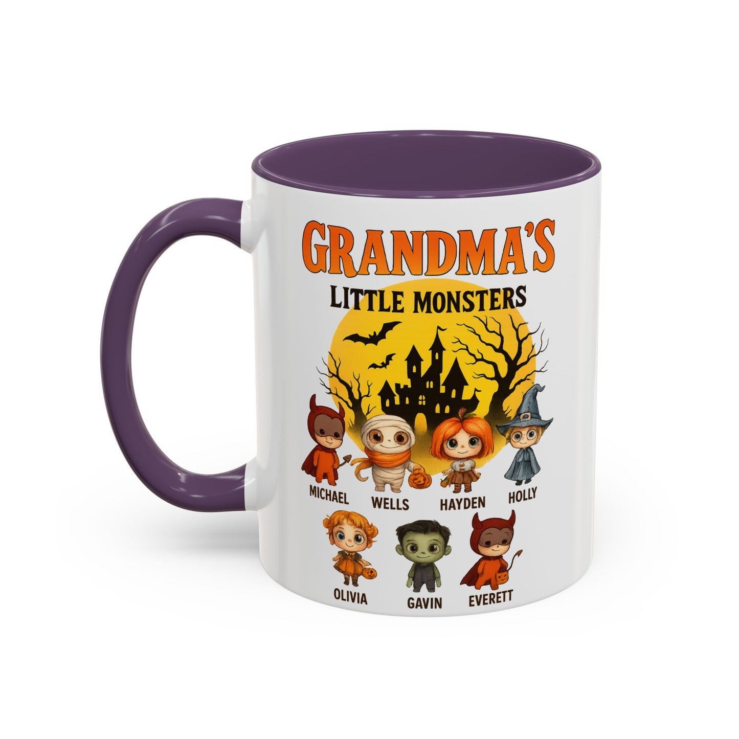 Grandma's Little Monsters Accent Coffee Mug - PersonalizedFury