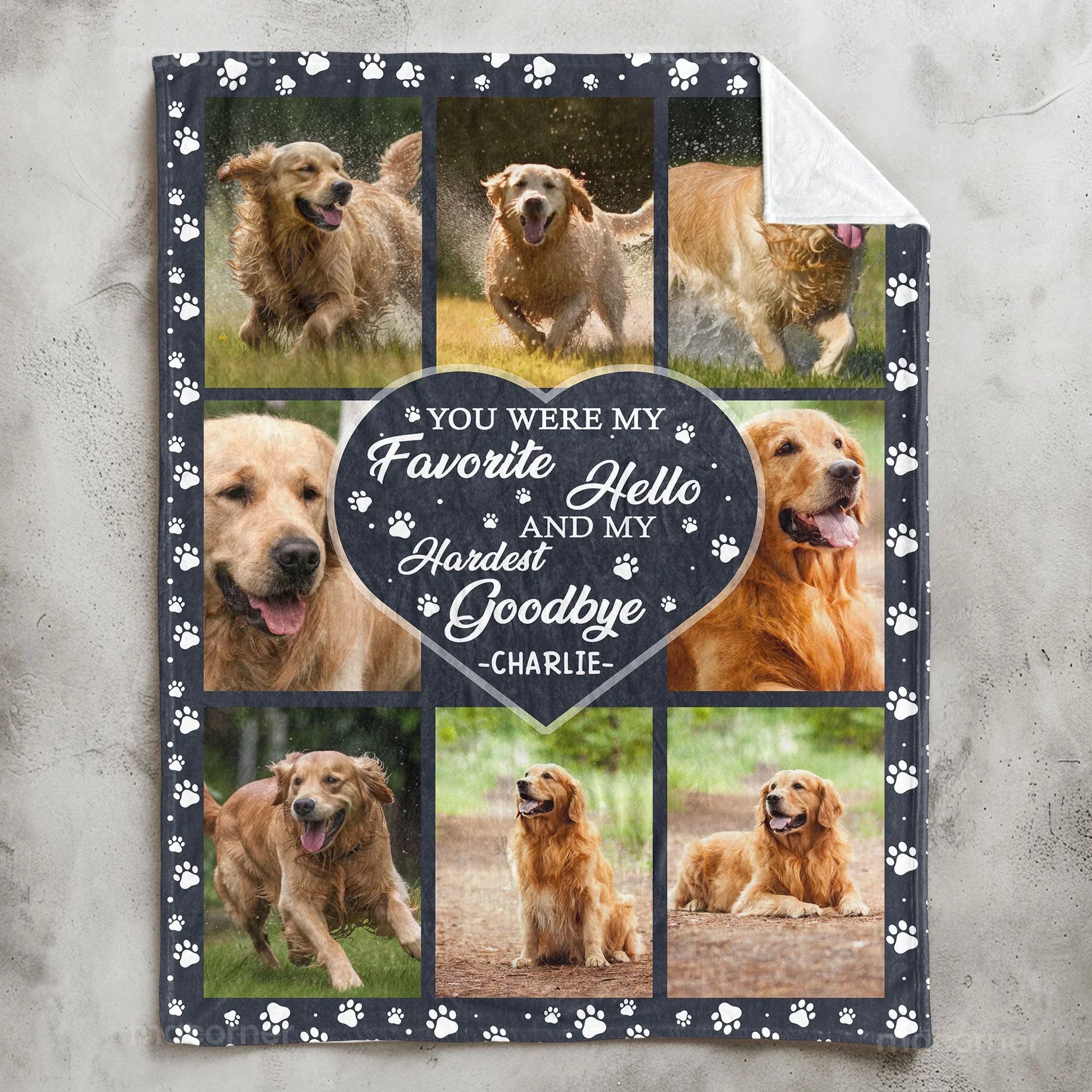 Dog Memorial Blanket – Favorite Hello, Hardest Goodbye - Pet Loss Gift - PersonalizedFury