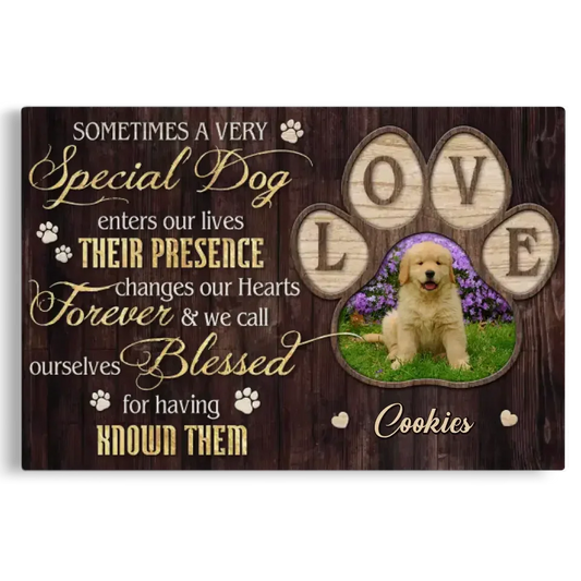 “Sometimes a Special Dog” Personalized Pet Memorial Canvas - PersonalizedFury