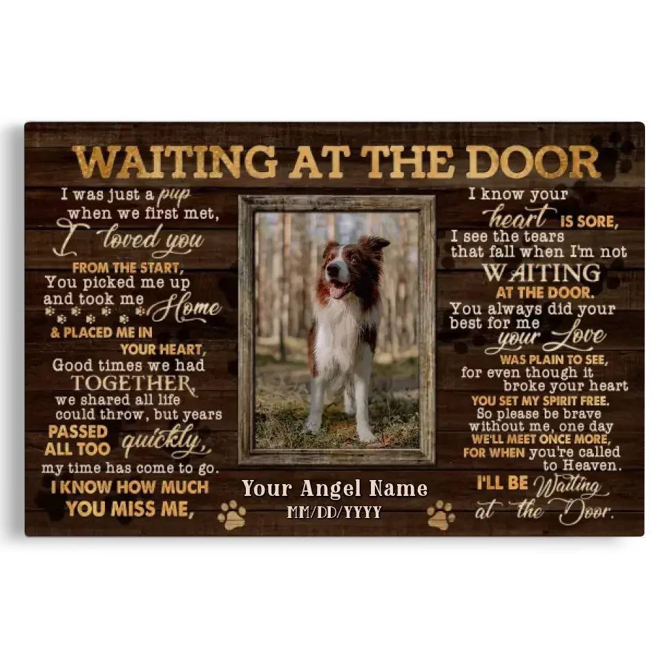 Waiting at the Door – Custom Pet Memorial Canvas with Photo - PersonalizedFury