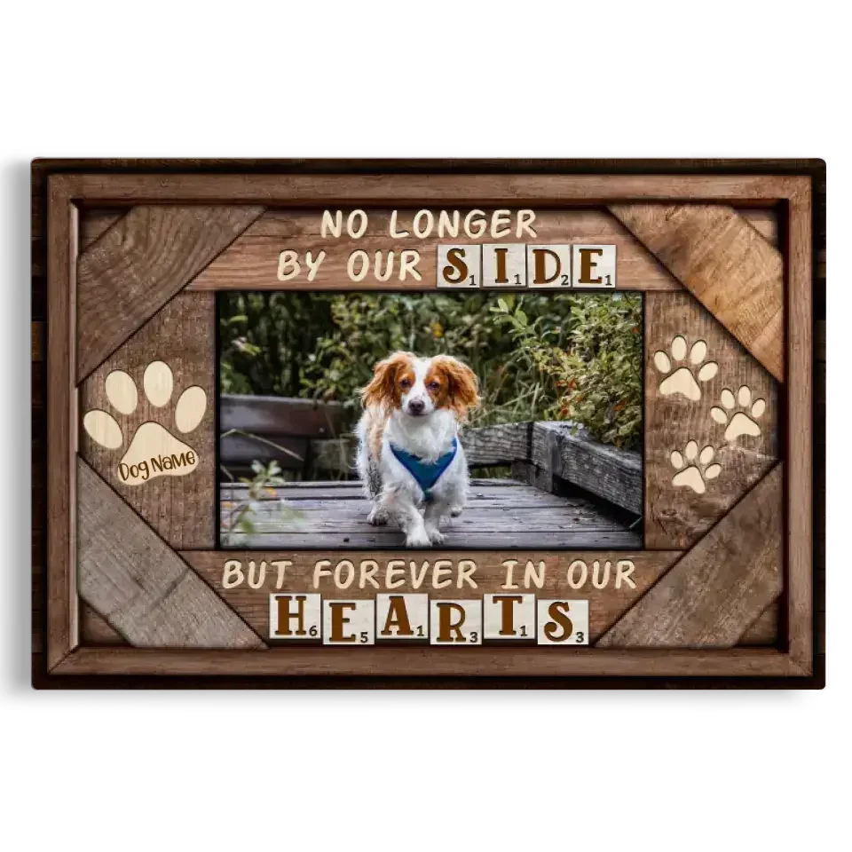 No Longer By Our Side – Custom Pet Memorial Photo Canvas - PersonalizedFury