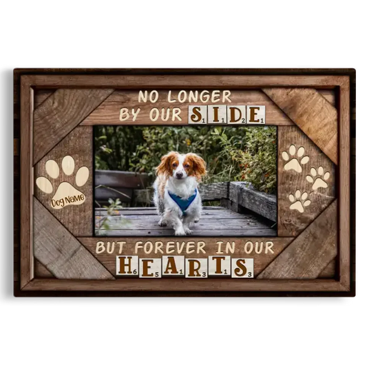 No Longer By Our Side – Custom Pet Memorial Photo Canvas - PersonalizedFury