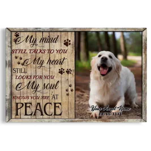 Personalized Pet Memorial Canvas – “My Mind Still Talks to You” with Dog Photo & Name - PersonalizedFury