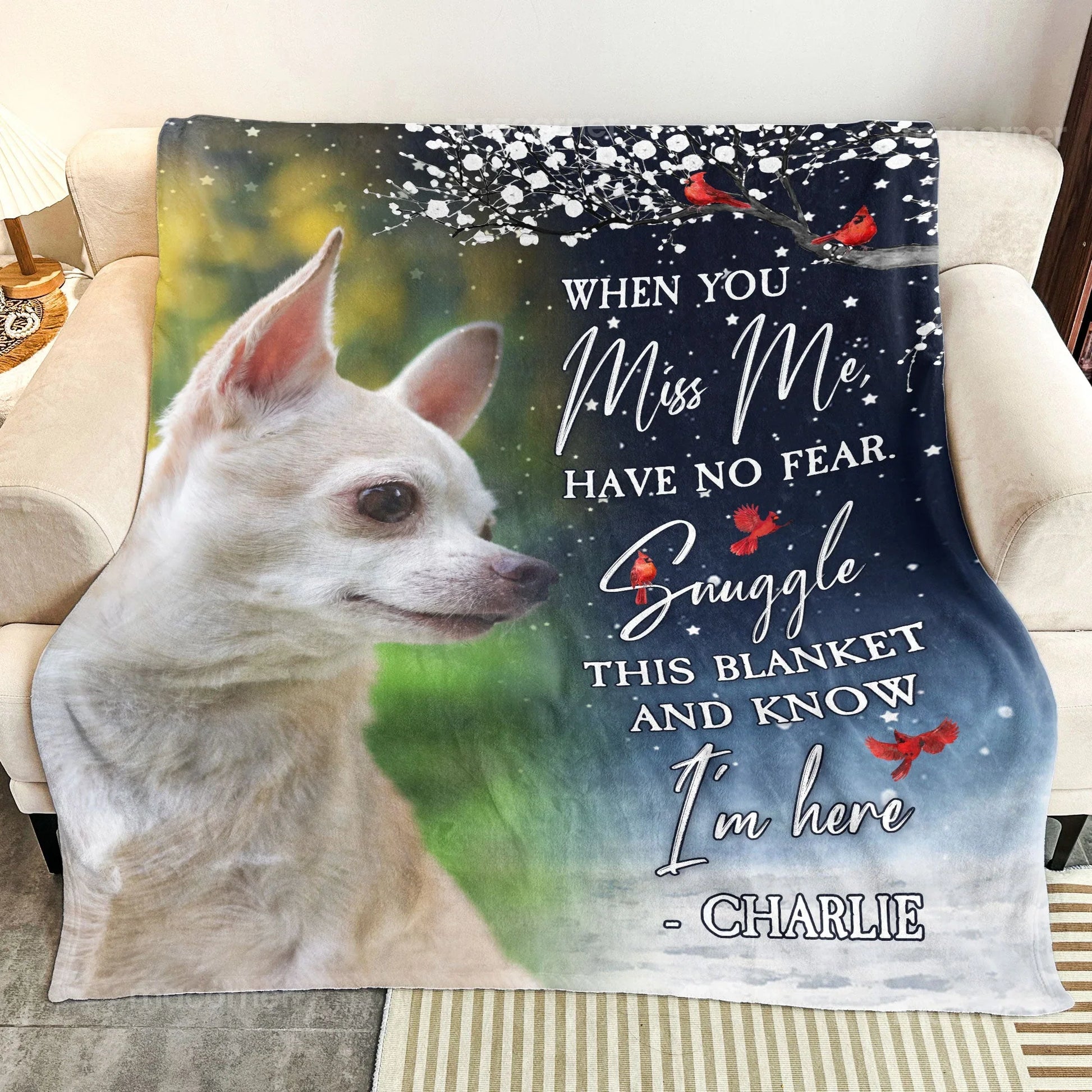 Dog Memorial Gifts – When You Really Miss Me Hug This Blanket - PersonalizedFury