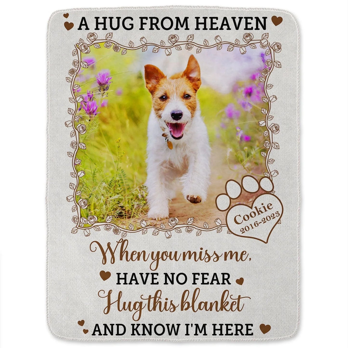A Hug From Heaven Dog Blanket – Custom Corgi Memorial Gift