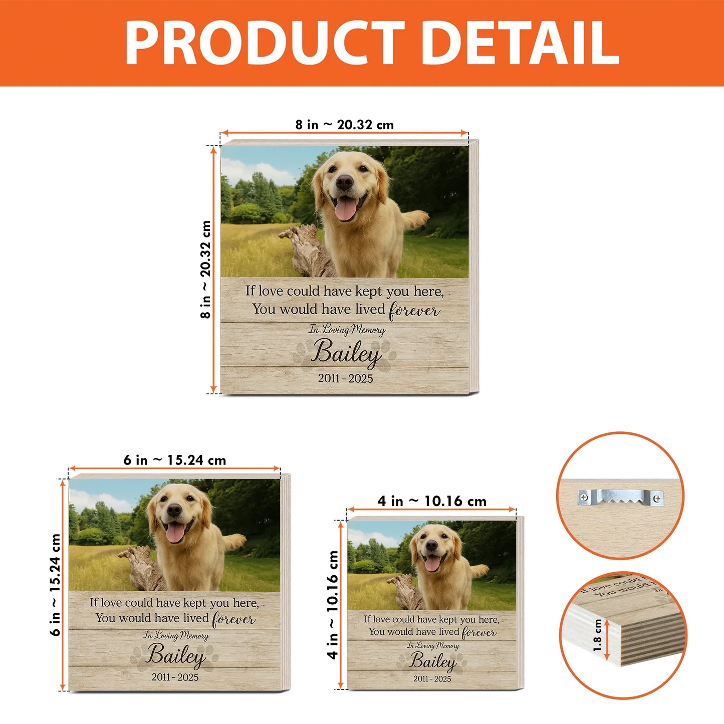 Personalized Pet Loss Gift – “If Love Could Have Kept You” Memorial Frame