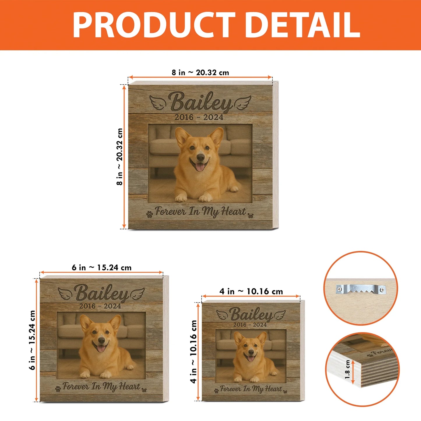 Pet Memorial Gift – Custom Dog Photo Wooden Photo Block