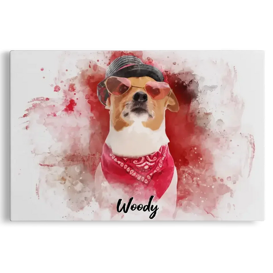 Custom Watercolor Pet Portrait Canvas – Personalized Dog Art Gift - PersonalizedFury