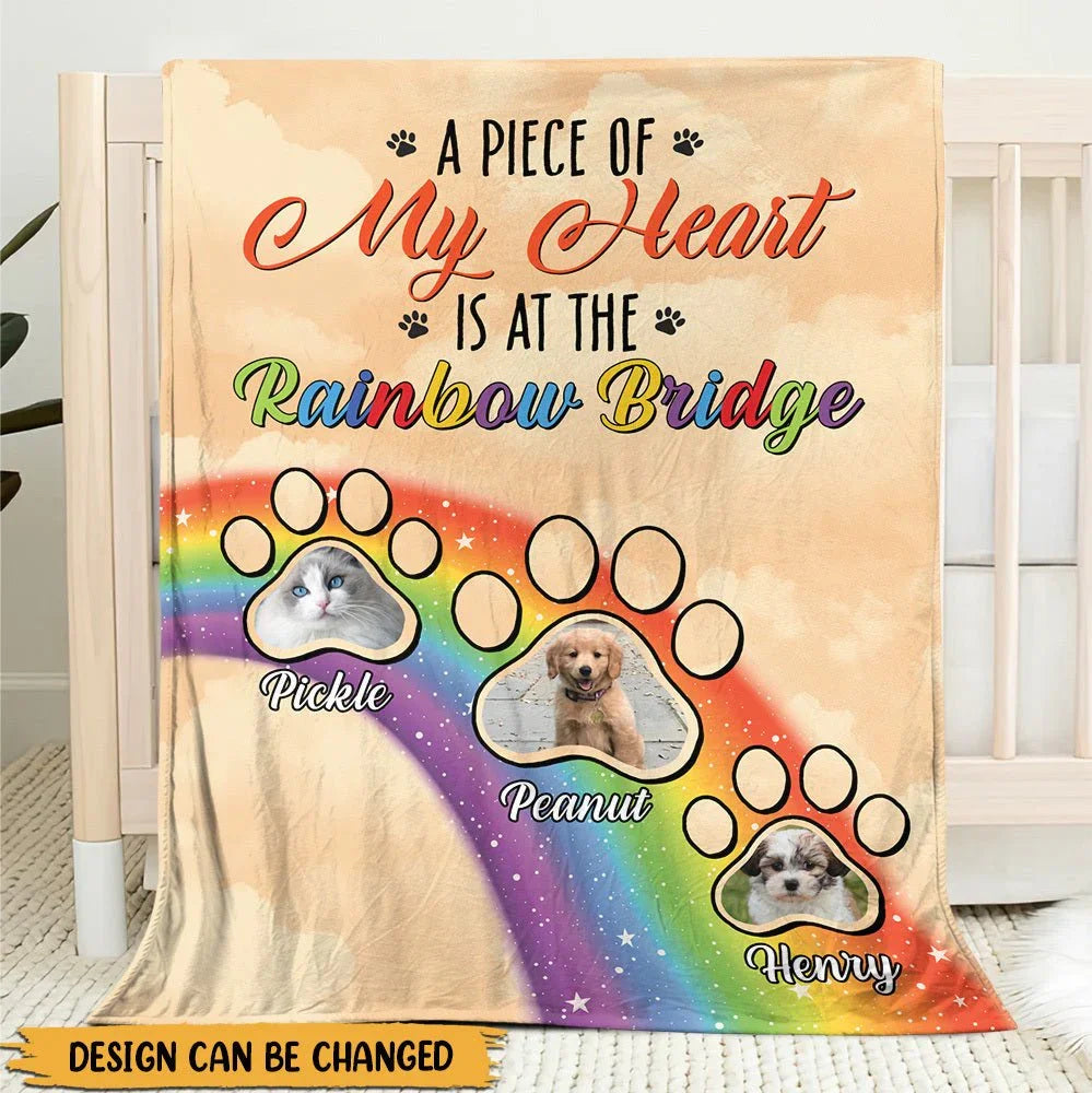 A Piece of My Heart Blanket – Personalized Rainbow Bridge Gift - PersonalizedFury