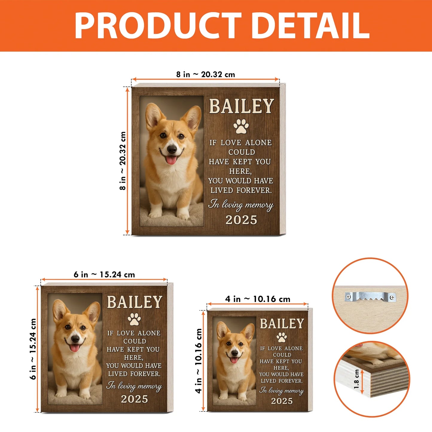Personalized Pet Memorial Gift – Dog Photo Printed on Wood Frame