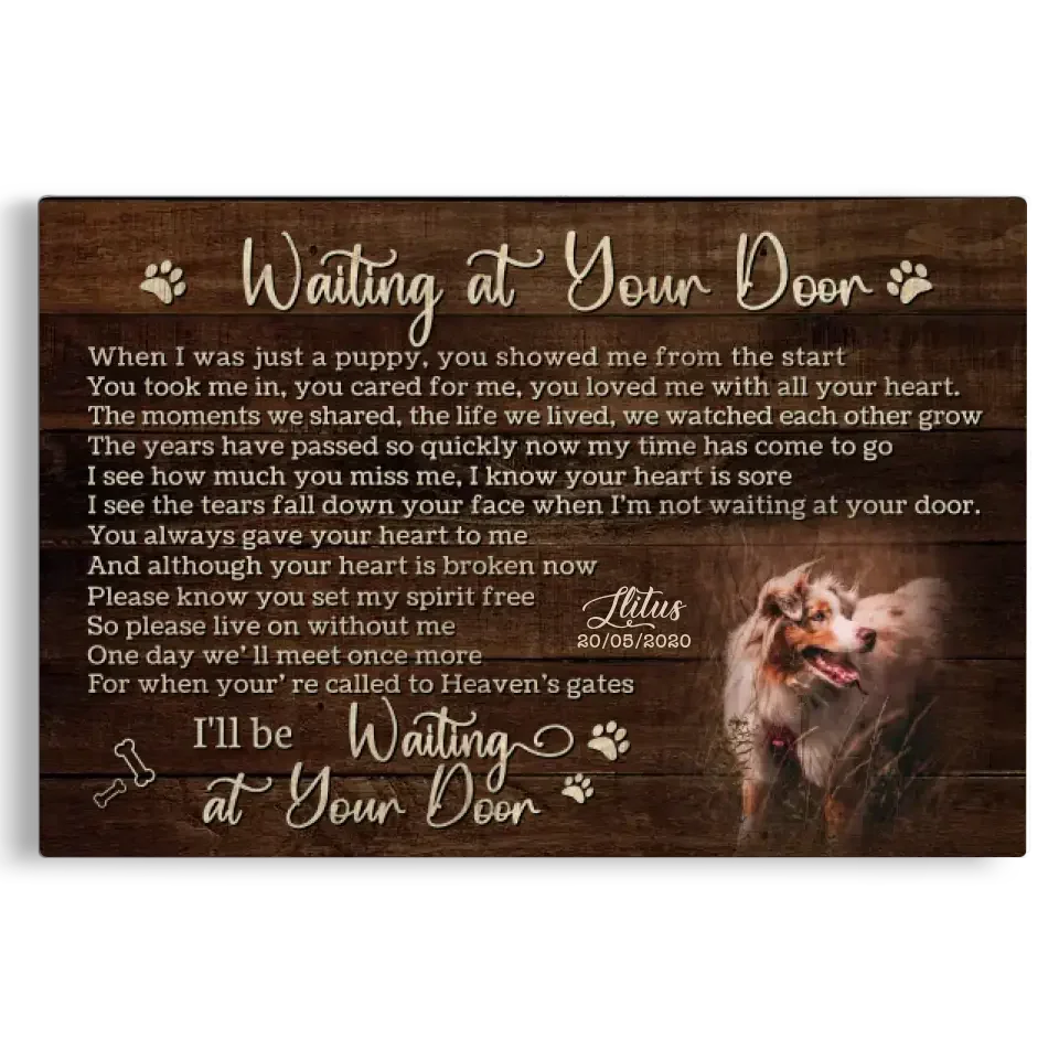 I’ll Be Waiting – Custom Pet Loss Canvas With Photo & Poem - PersonalizedFury