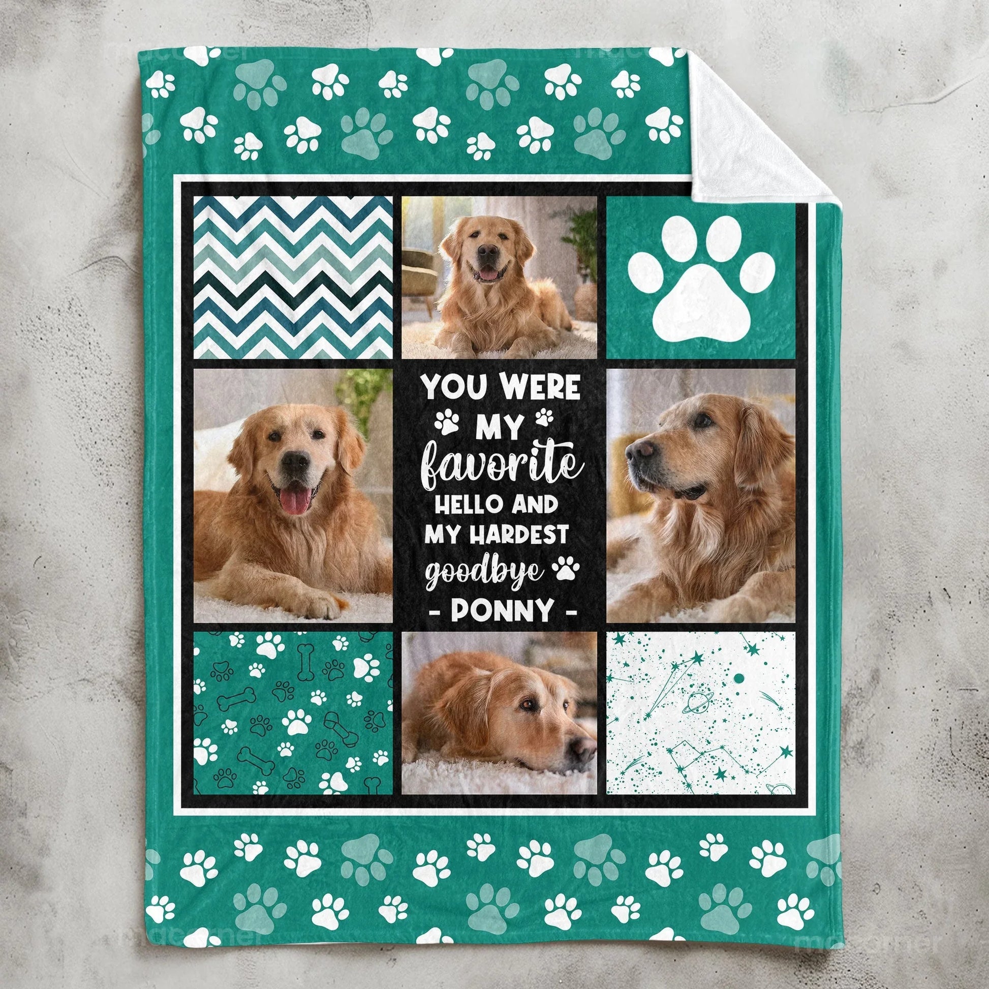 Custom Dog Memorial Gift – Favorite Hello, Hardest Goodbye Blanket - PersonalizedFury