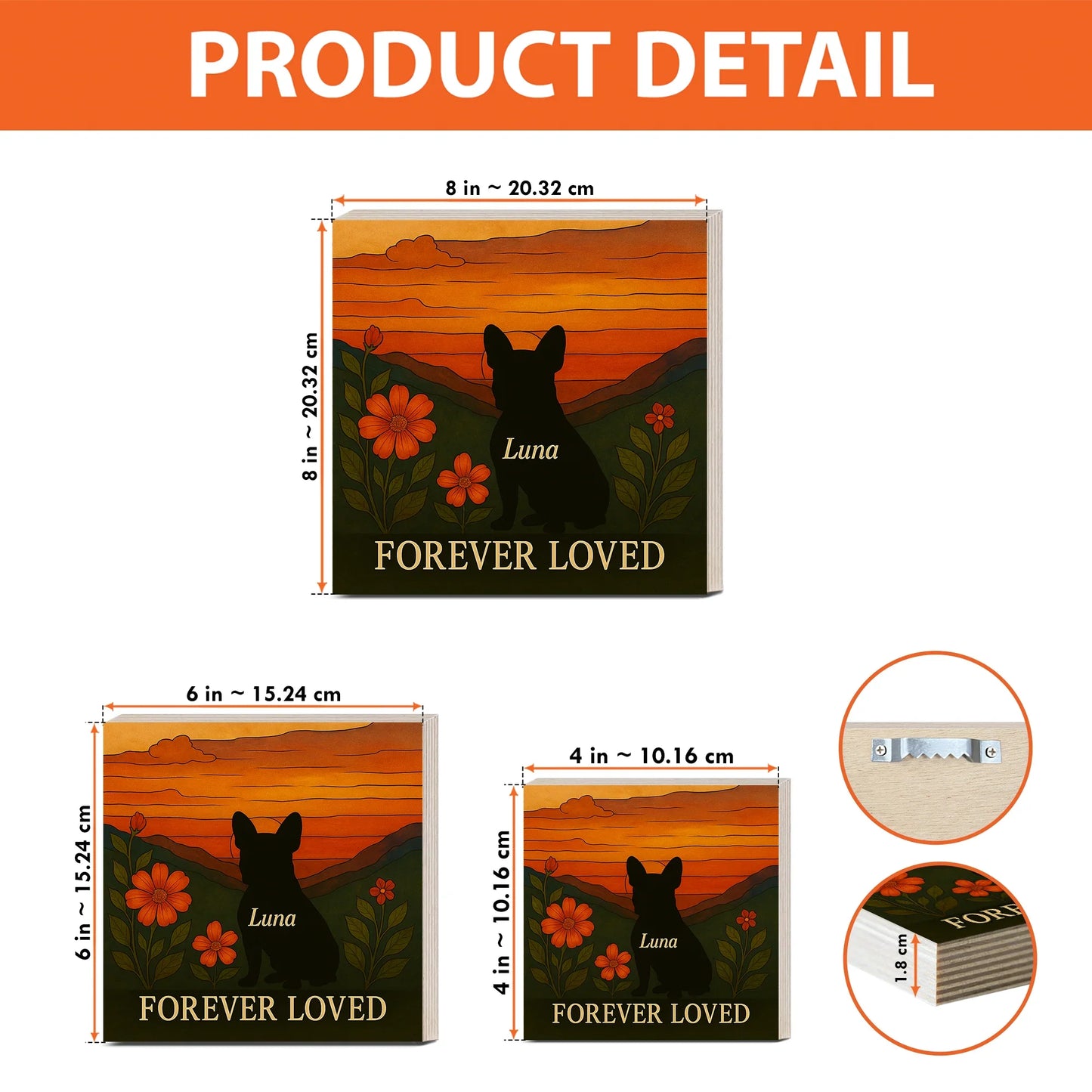 Dog Memorial Wooden Frame – Forever Loved Pet Loss Photo Gift