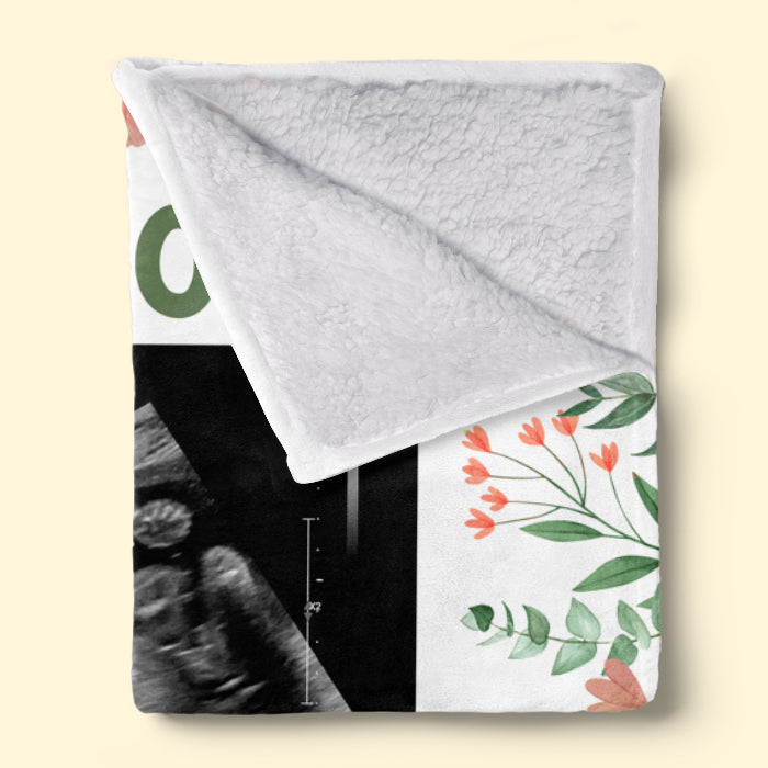 Soon Iโll Be Cuddled Up With You - Family Personalized Custom Baby Blanket - Upload Image, Baby Shower Gift, Gift For First Mom