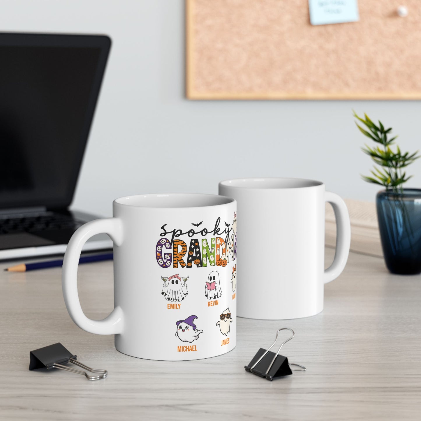 Spooky Grandma Coffee Mug – Personalized Halloween Gift with Grandkids’ Names - PersonalizedFury