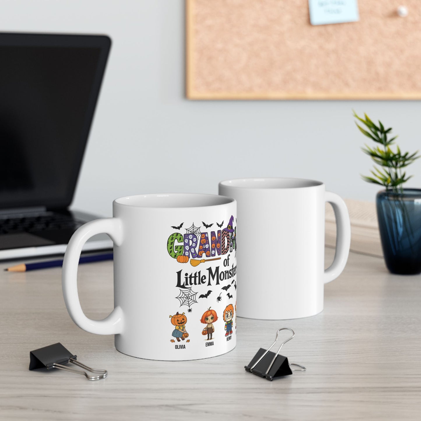 Halloween Gift- Personalized Grandma of Little Monsters Coffee Mug - PersonalizedFury