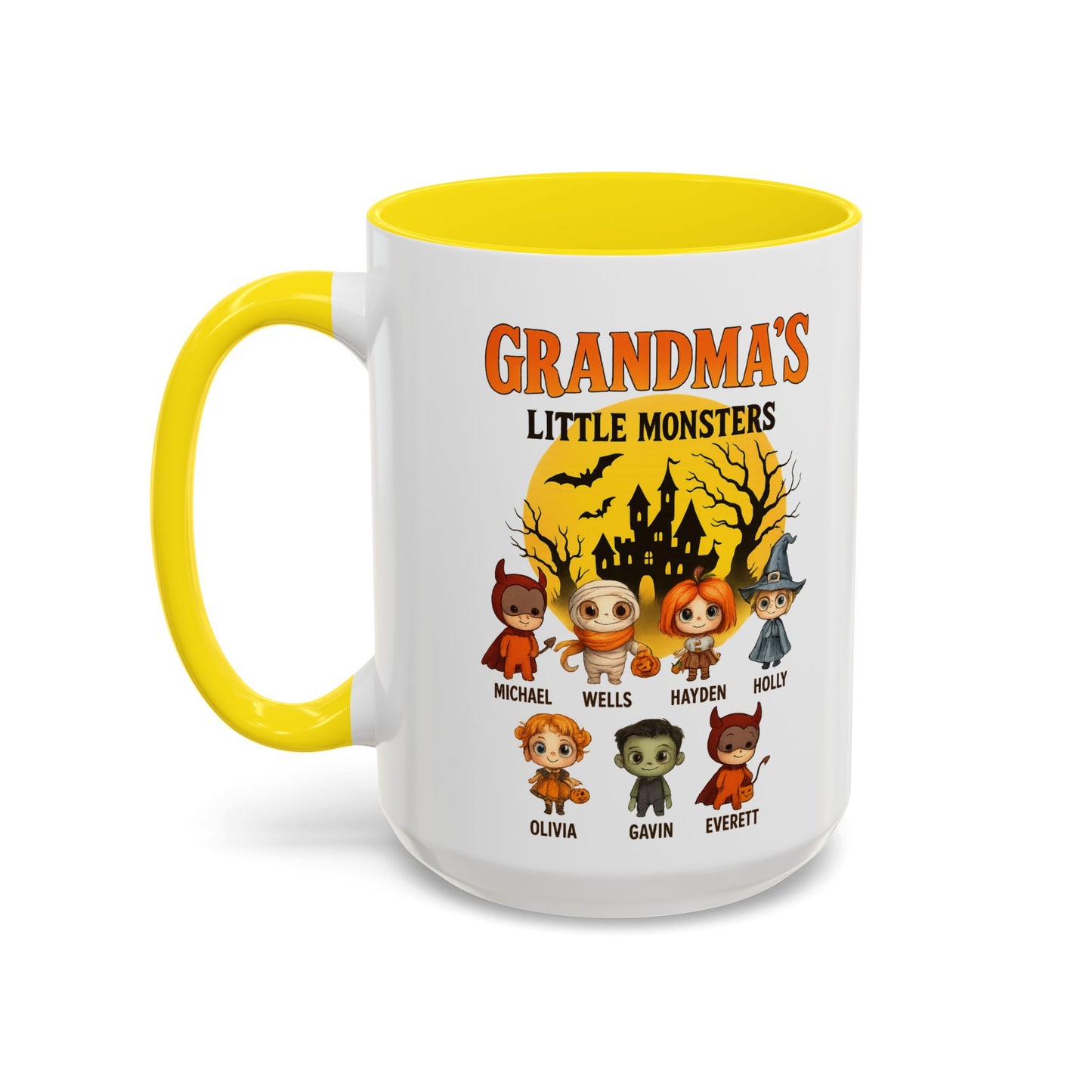 Grandma's Little Monsters Accent Coffee Mug - PersonalizedFury