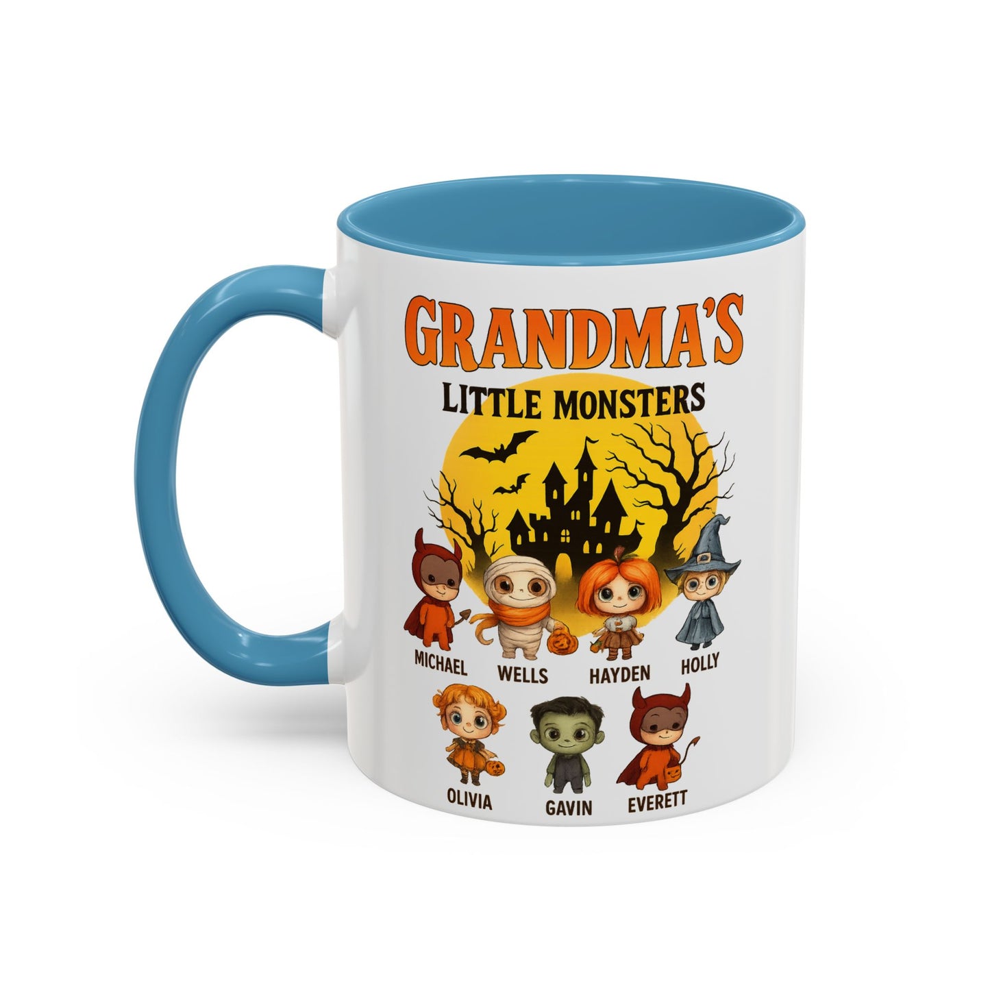 Grandma's Little Monsters Accent Coffee Mug - PersonalizedFury