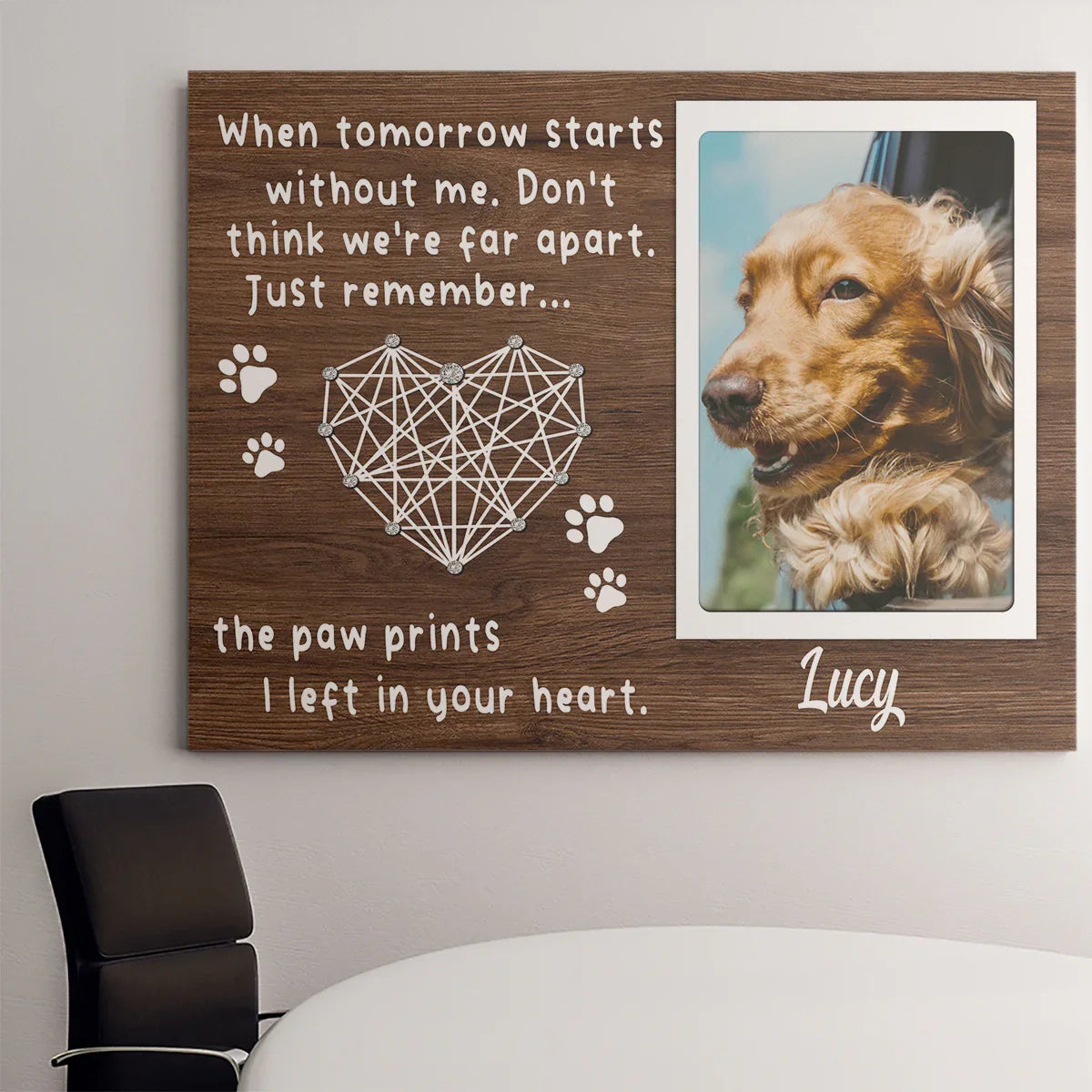 Custom Dog Memorial Gift – “When Tomorrow Starts Without Me” Canvas