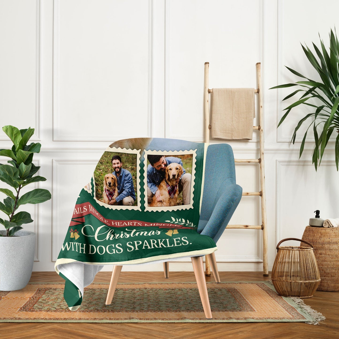 You Left Paw Prints On My Heart - Personalized Christmas gift For Dog Lovers - Custom Blanket