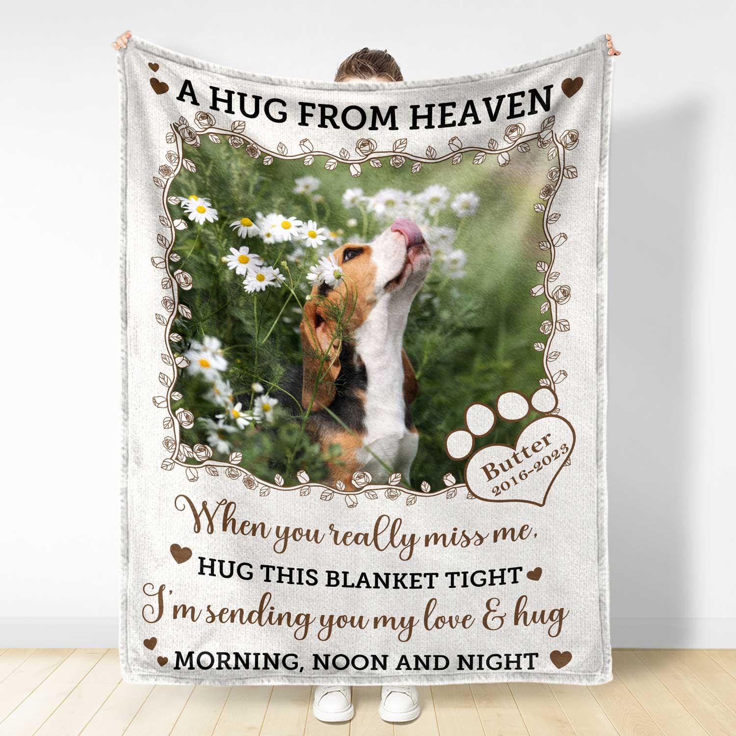 A Hug From Heaven Dog Blanket – Custom Corgi Memorial Gift - PersonalizedFury