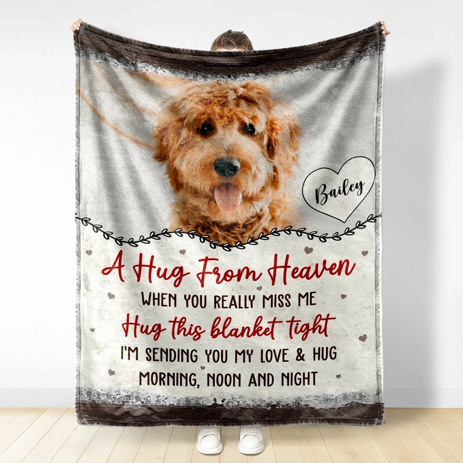 Personalized Dog Memorial Gift – A Hug From Heaven Blanket - PersonalizedFury