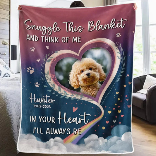 Custom Pet Memorial Gift – Snuggle this blanket & Rainbow Design - PersonalizedFury